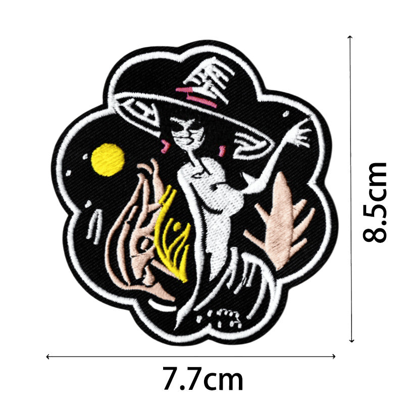 Wholesale Halloween Hot Melt Adhesive Patch with Pumpkin Bat Embroidery Decoration FS