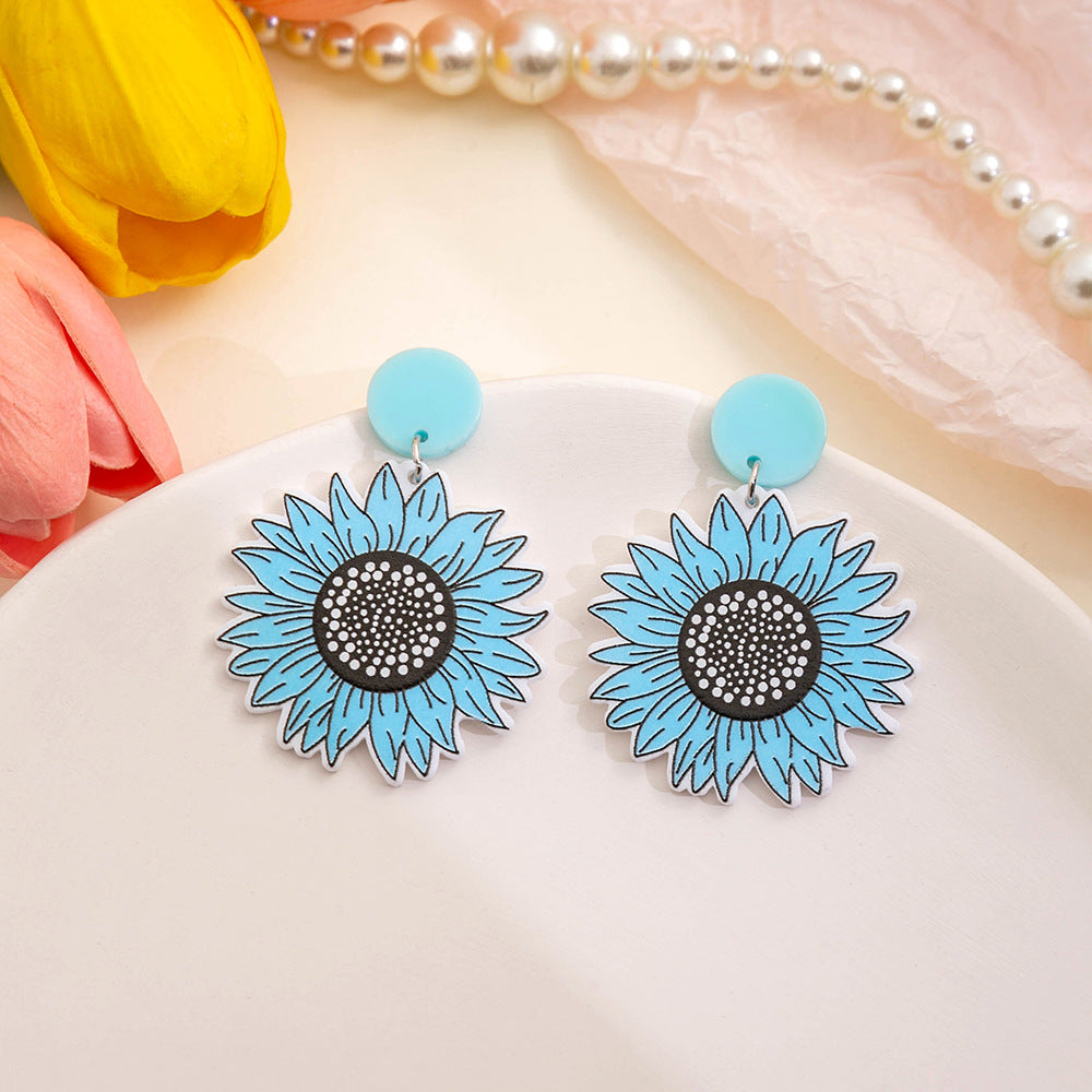 Wholesale Sunflower Acrylic Earrings
