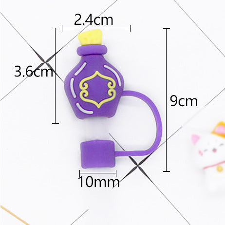 Wholesale 10mm 10pcs  Dustproof Straw Cap Fun Halloween  Soft Rubber Straw Plug