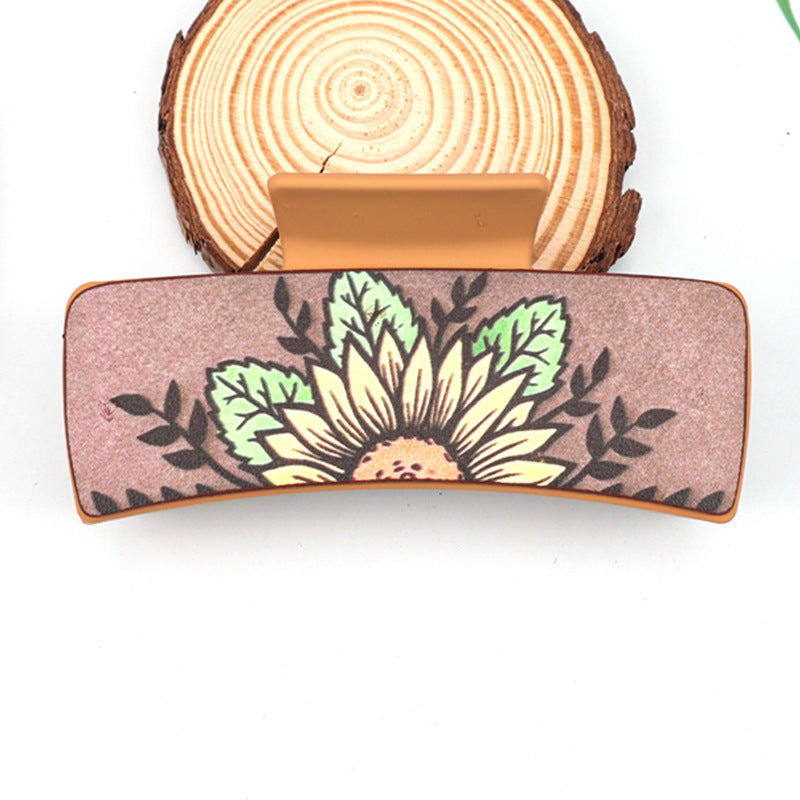 Wholesale Women S Floral Pineapple Wood Grain Claw Clip Hair Fashion Accessory For Everyday Styling Gift