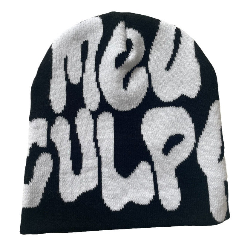 Wholesale Knitted Letter Embroidery Vintage Wool Autumn and Winter Warm Hat