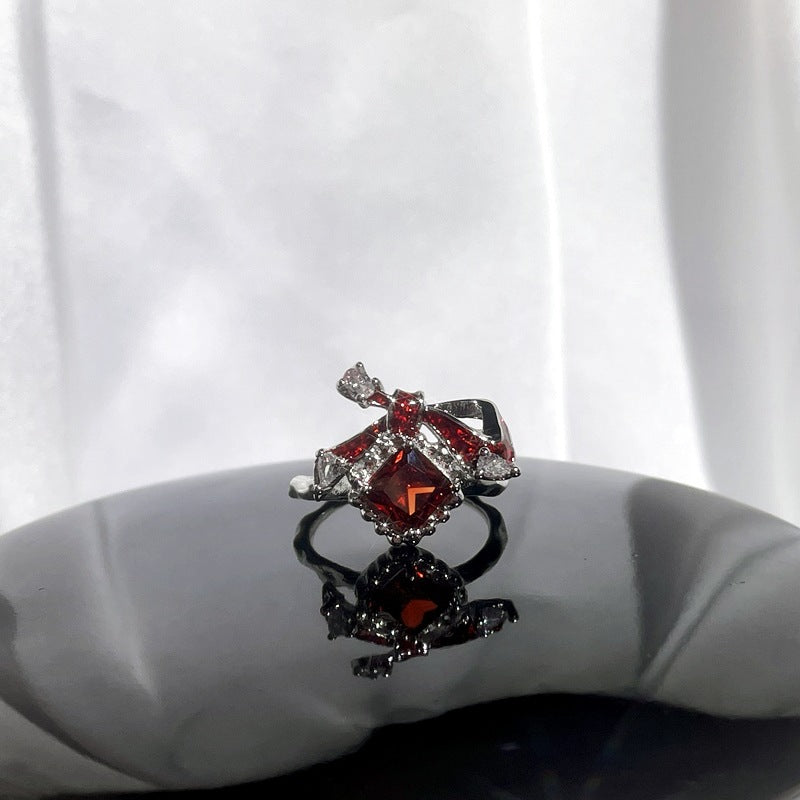 Wholesale Red enamel sweet cool punk cold style ring