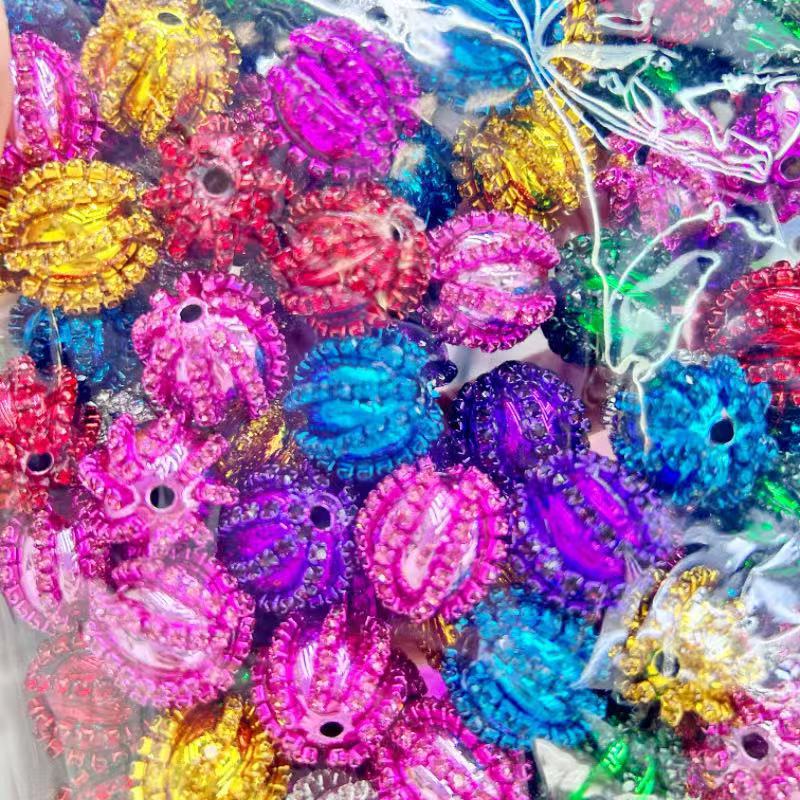 Wholesale 20pcs Diamond Chain Pumpkin Colorful Lantern Acrylic Beads