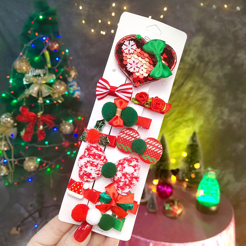 Wholesale Children's Christmas Fabric Hair Clips
