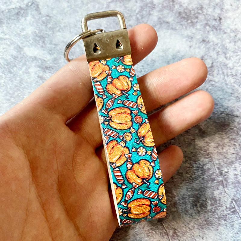 Wholesale Halloween Horror Character Ghost Print Leather Keychain