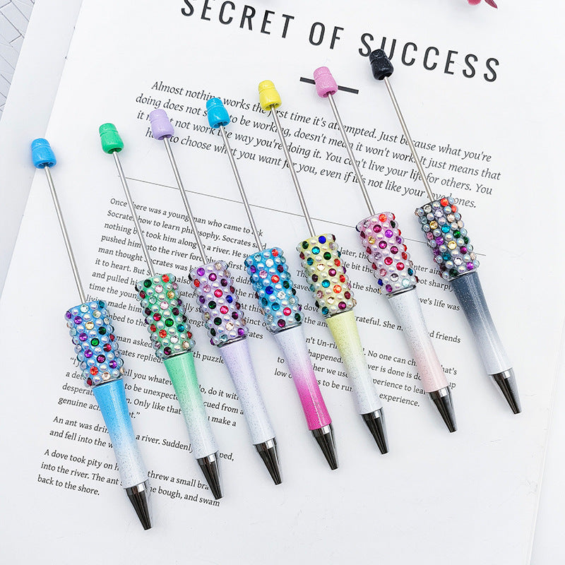 Wholesale Beadable Pens Gradient Color Candy Applied Diamond Pearl Beadable Pen