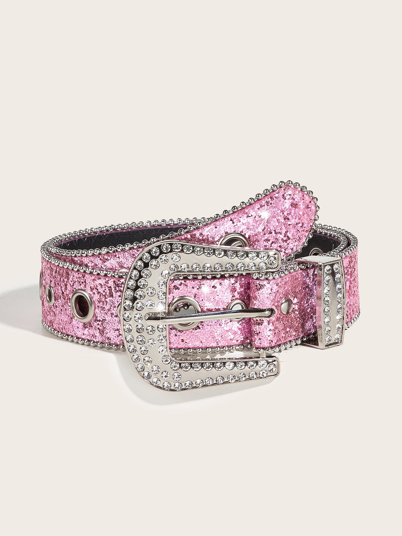 Whoelsale PU Wide Sequin Rhinestone Belt