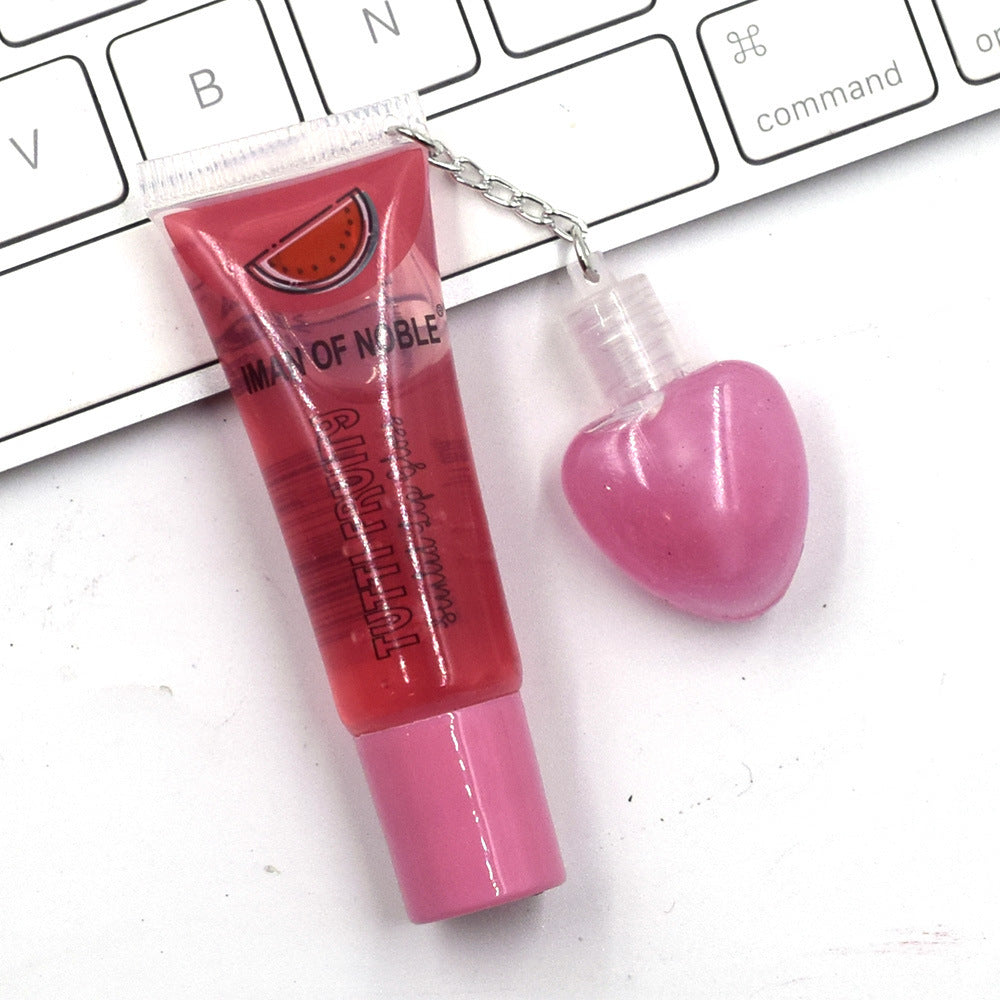 Wholesale 24PCS/PACK Plastic Peach Heart Transparent Colorless Lip Gloss Lip Oil