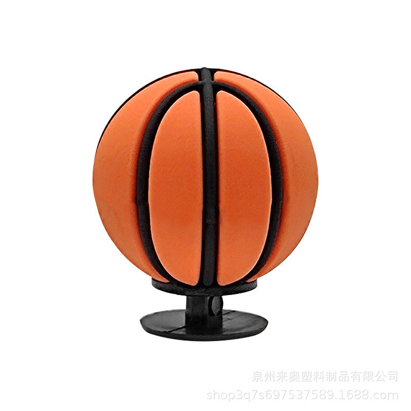 New 3D ball three-dimensional football hole shoes flower shoe buckle PVC basketball tennis football