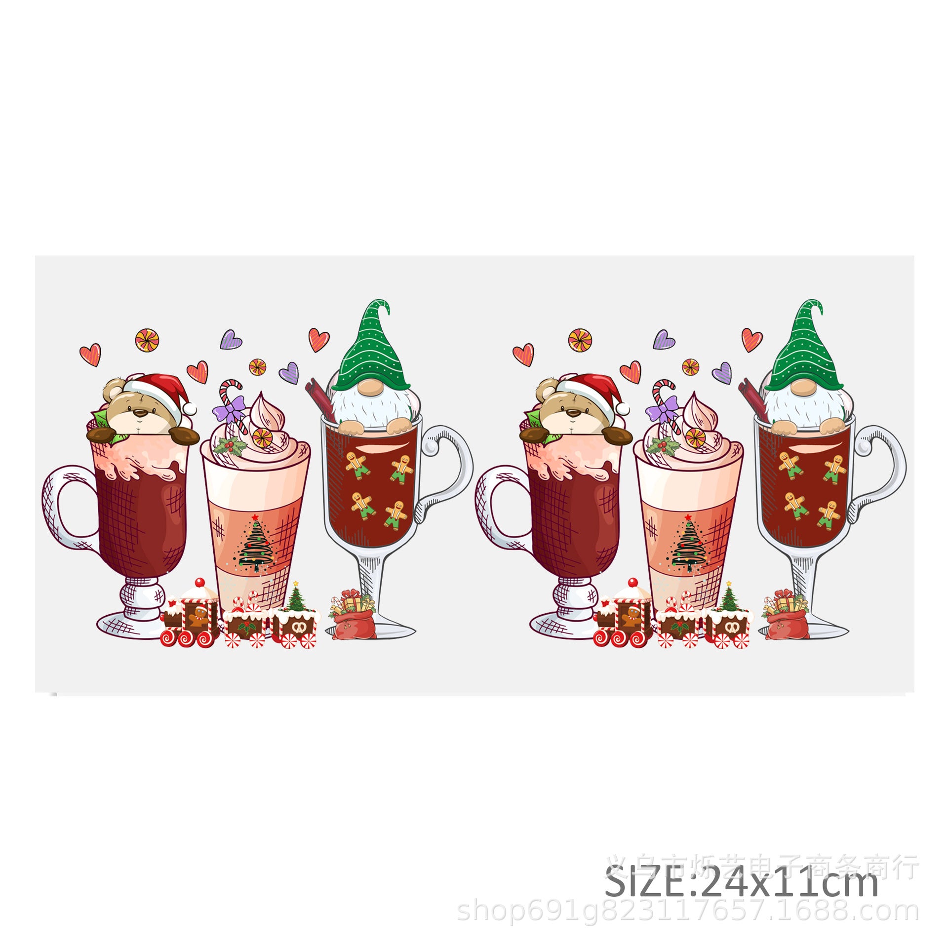 Wholesale Christmas  Snowman Drink  16oz Cup UV DTF Wraps