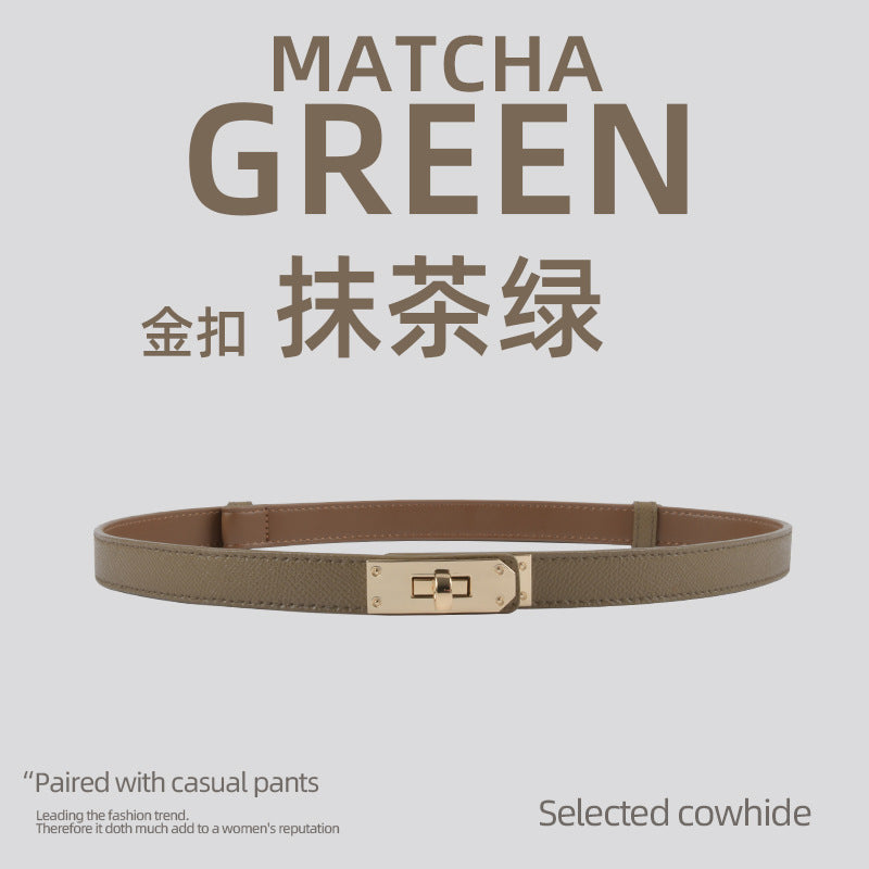 Wholesale Fine Genuine Leather Fashion Girdle Leather Belt with Dress Versatile Decoration