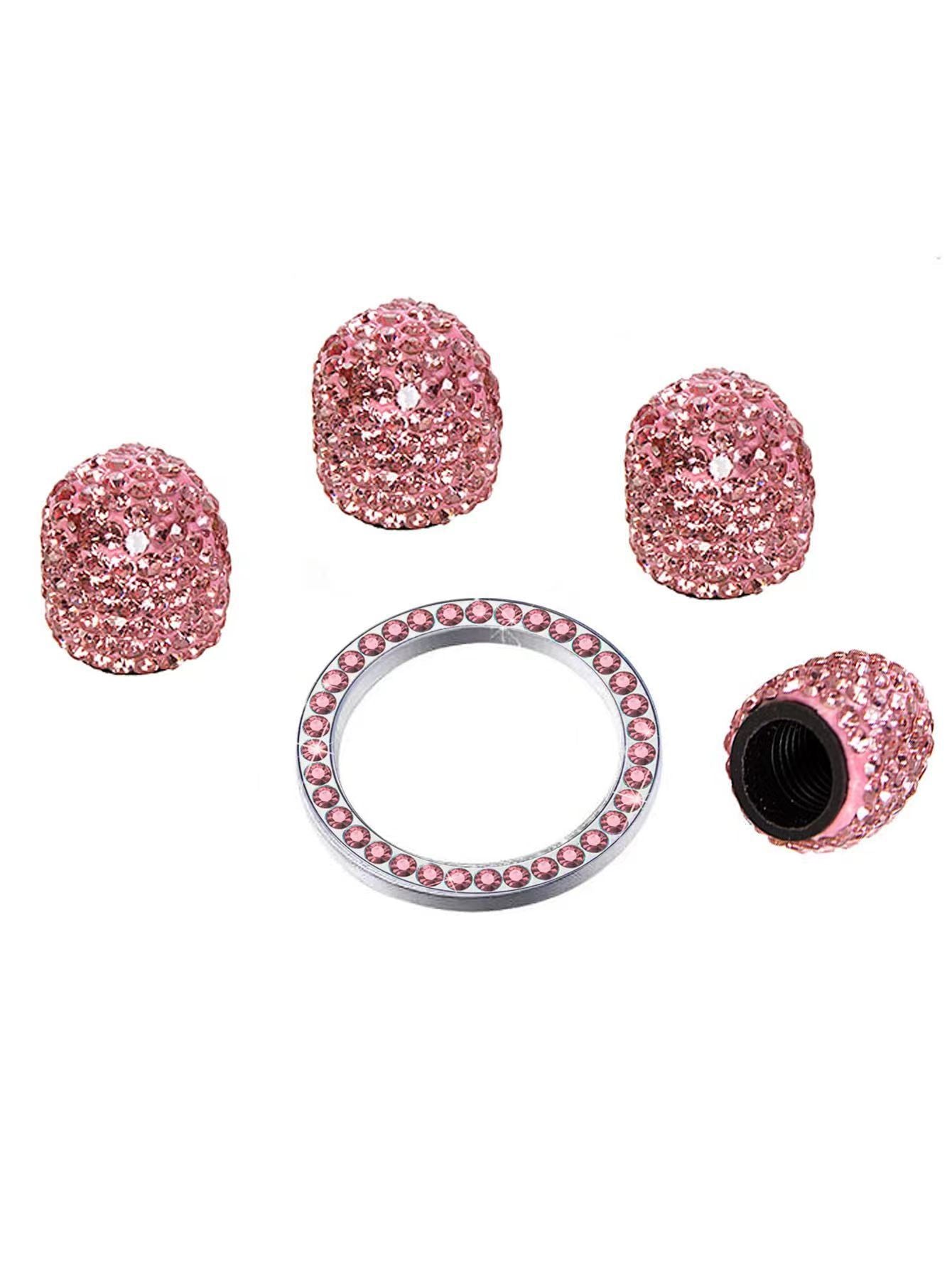 Wholesale Automotive Valve Caps with Diamond Inlay Creative Rhinestone Valve Core Wheels Rubber Tire Caps