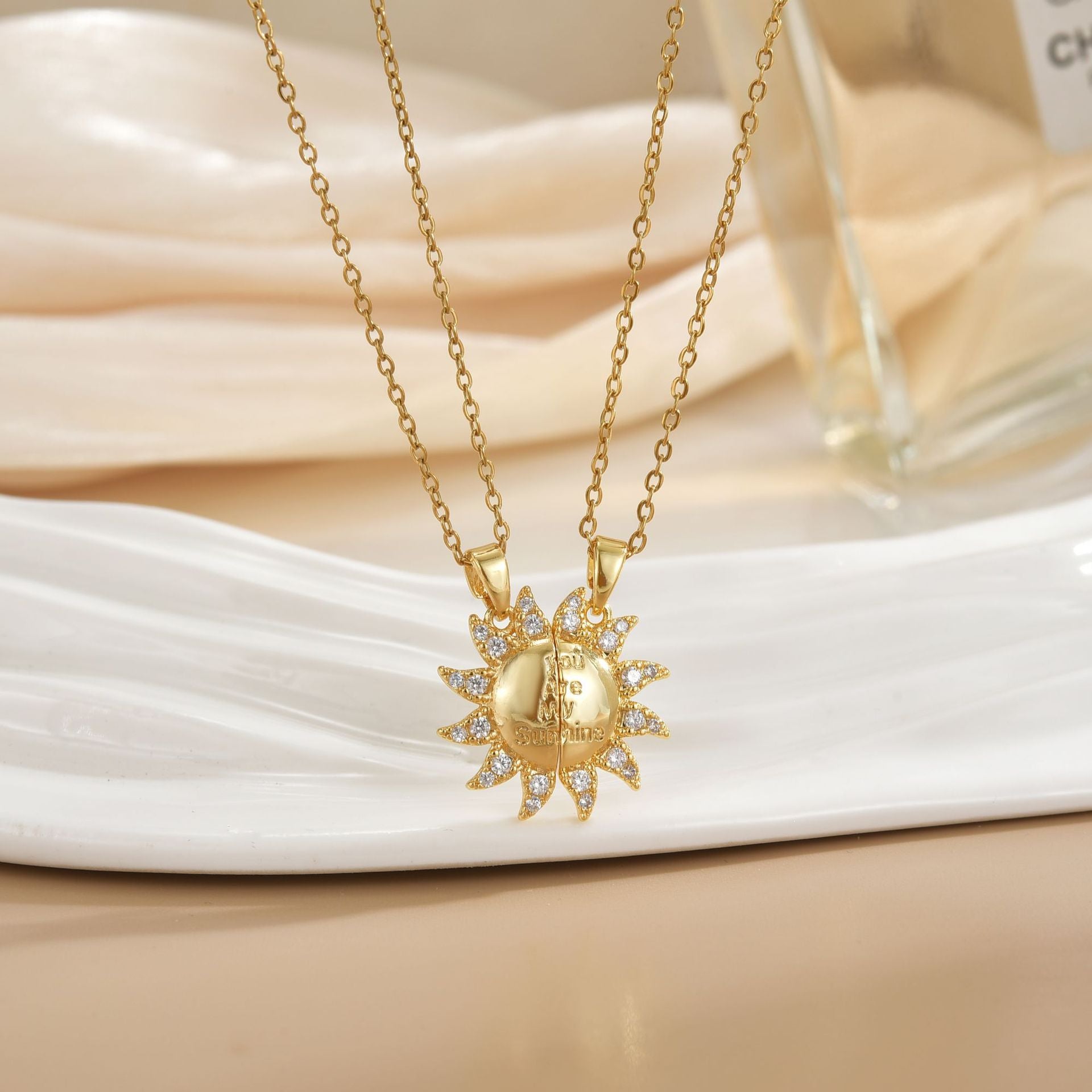 Wholesale Magnetic Sun Moon Titanium Steel Necklace