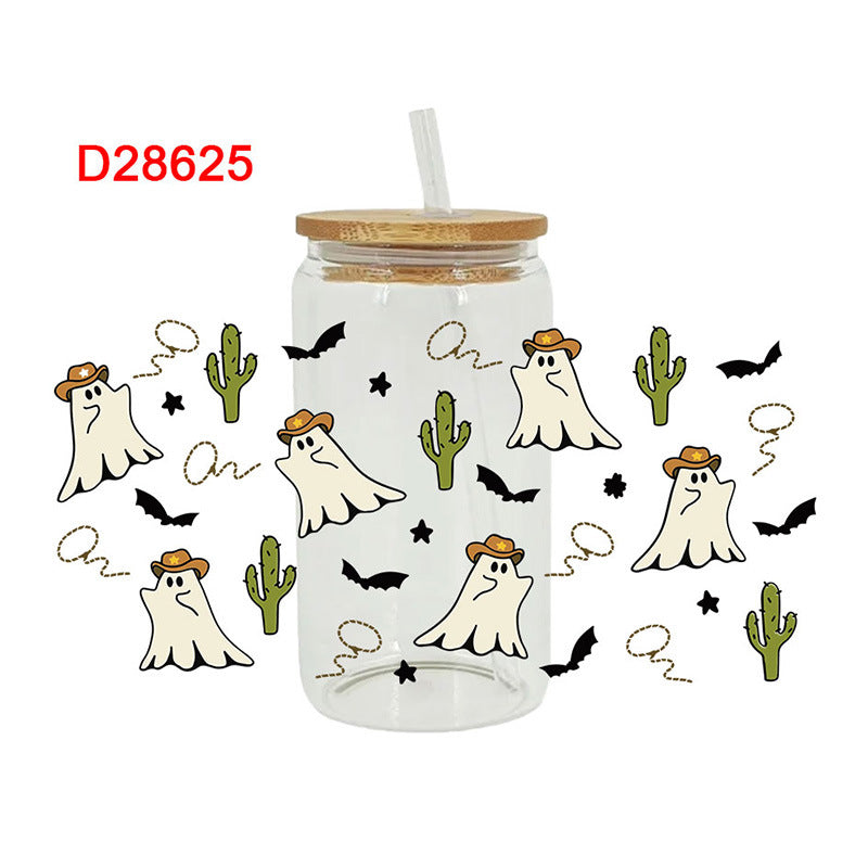 Wholesale Western Wind Horn Cactus 16oz Cup UV DTF Wraps