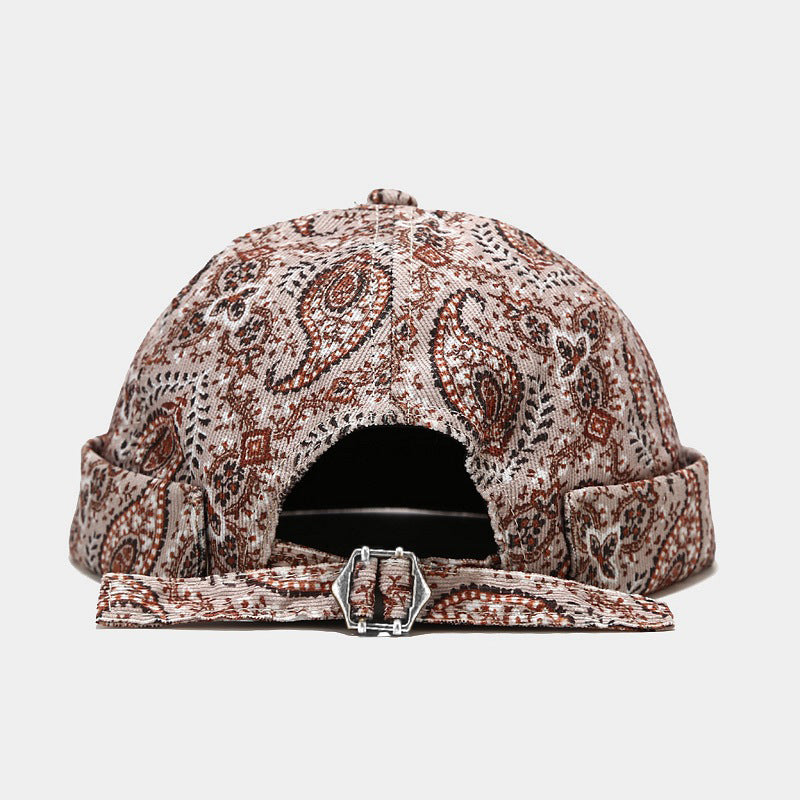 Wholesale  Cashew Flower Floor Hat  Retro Fashion Yuppie Hat Men's Trendy Melon Hat Beret