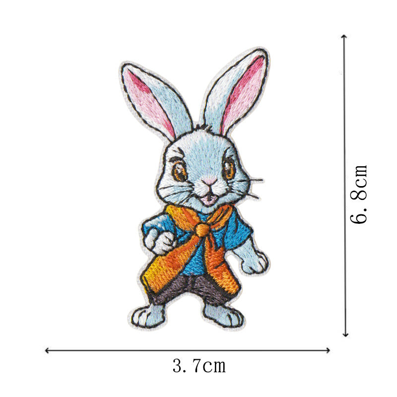 Wholesale Cute Cartoon Rabbit Embroidered Patch Set 9 Pieces Polyester Cotton Decorative Accent For Coats Bags Hats Boutique Resale