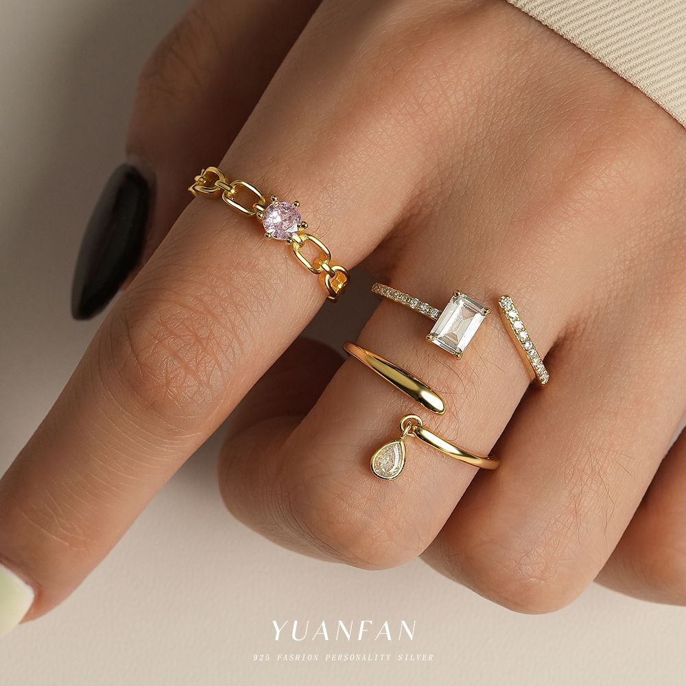 Wholesale S925 Sterling Silver Geometric Ring