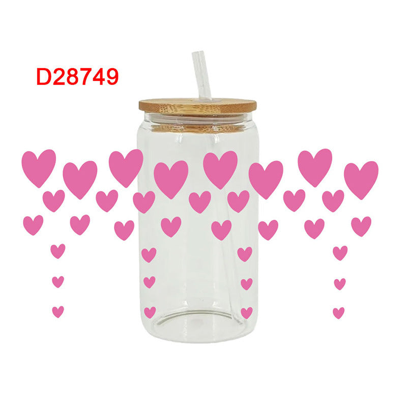 Wholesale Pink Love Valentine's Day Series 16oz Cup UV DTF Wraps