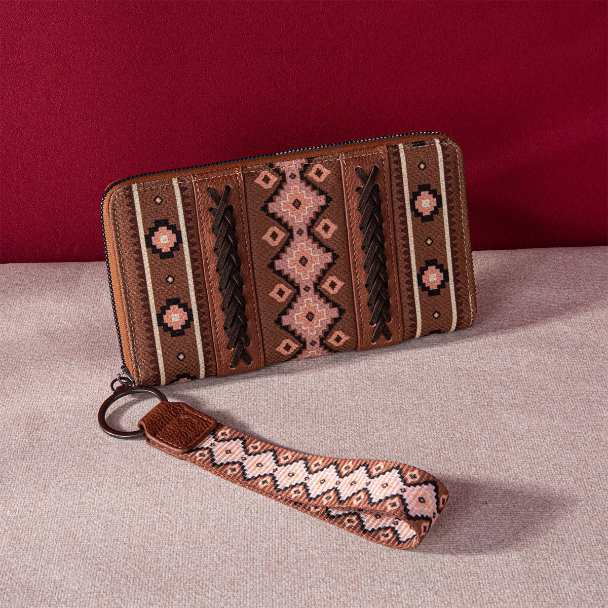 Wholesale Aztec Retro Cotton Linen Bohemian Style Women's Hand Wallet Card Holder