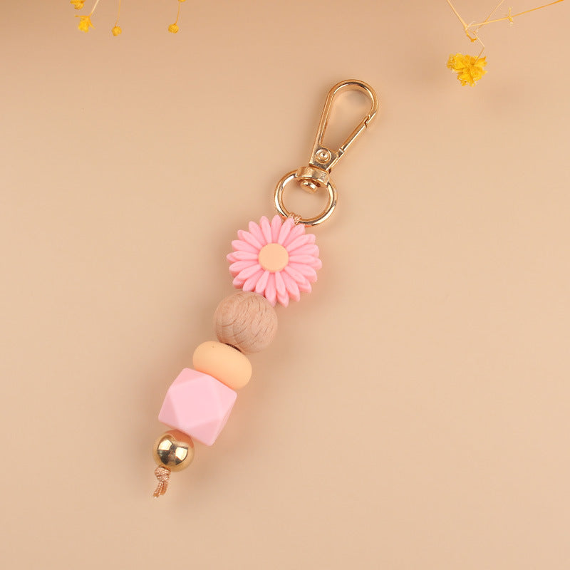 Wholesale Silicone Cartoon Daisy Keychains