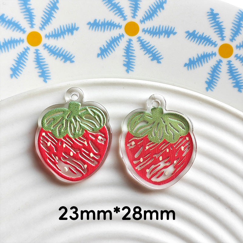 Wholesale 10pcs Double-sided bow three-dimensional relief acrylic jewelry accessories DIY pendant with holes cartoon character cute