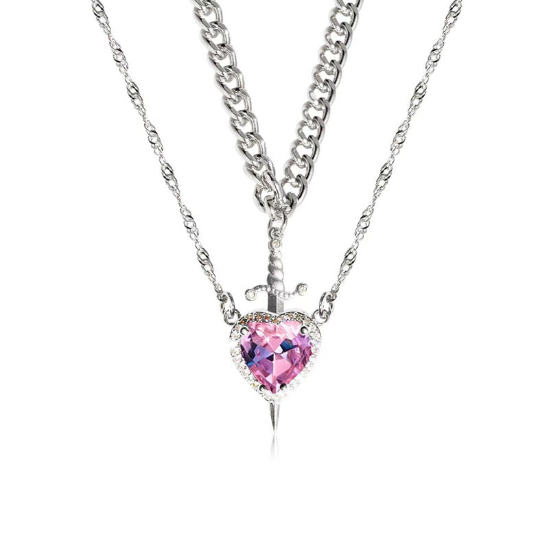 Wholesale Valentine' s Day one arrow through the heart love necklace