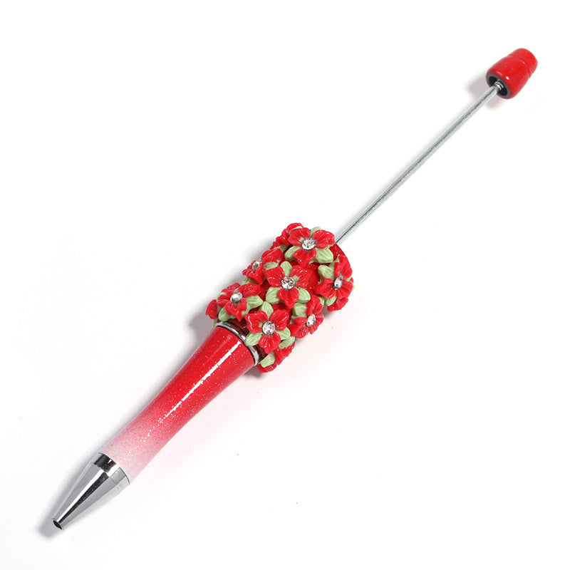 Wholesale Heavy Industry DIY Beadable Pen  Camellia Resin Rose Bead Pen