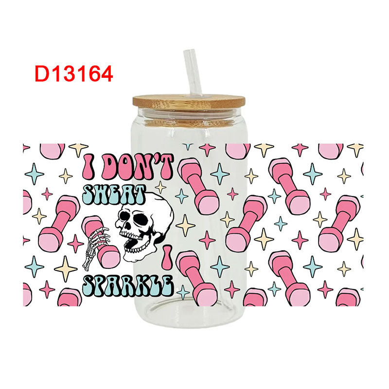 Wholesale Pink Love Wedding 16oz Cup UV DTF Wraps