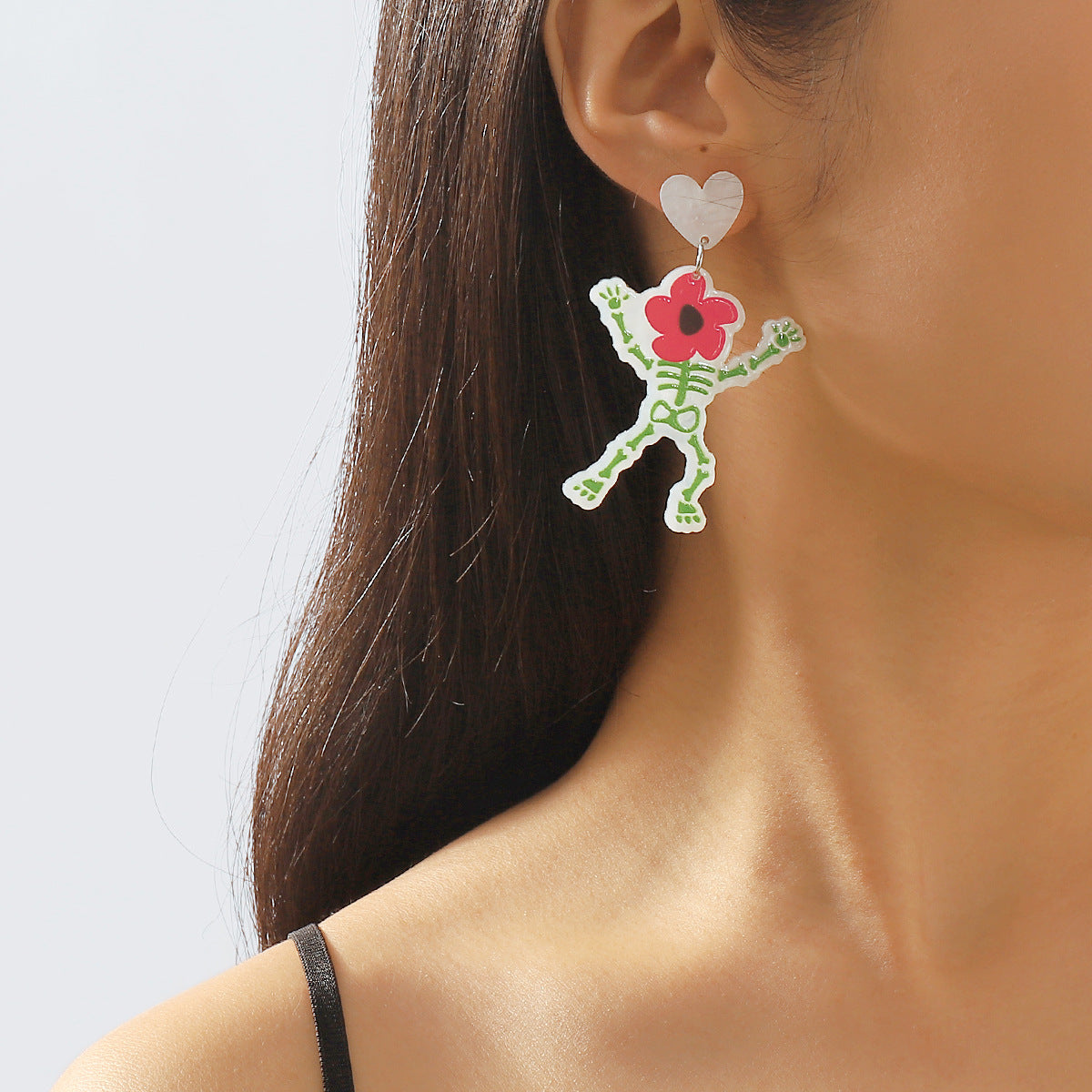 Wholesale Funny Cartoon Halloween Party Dark Pumpkin Ghost Letter Skull Earrings