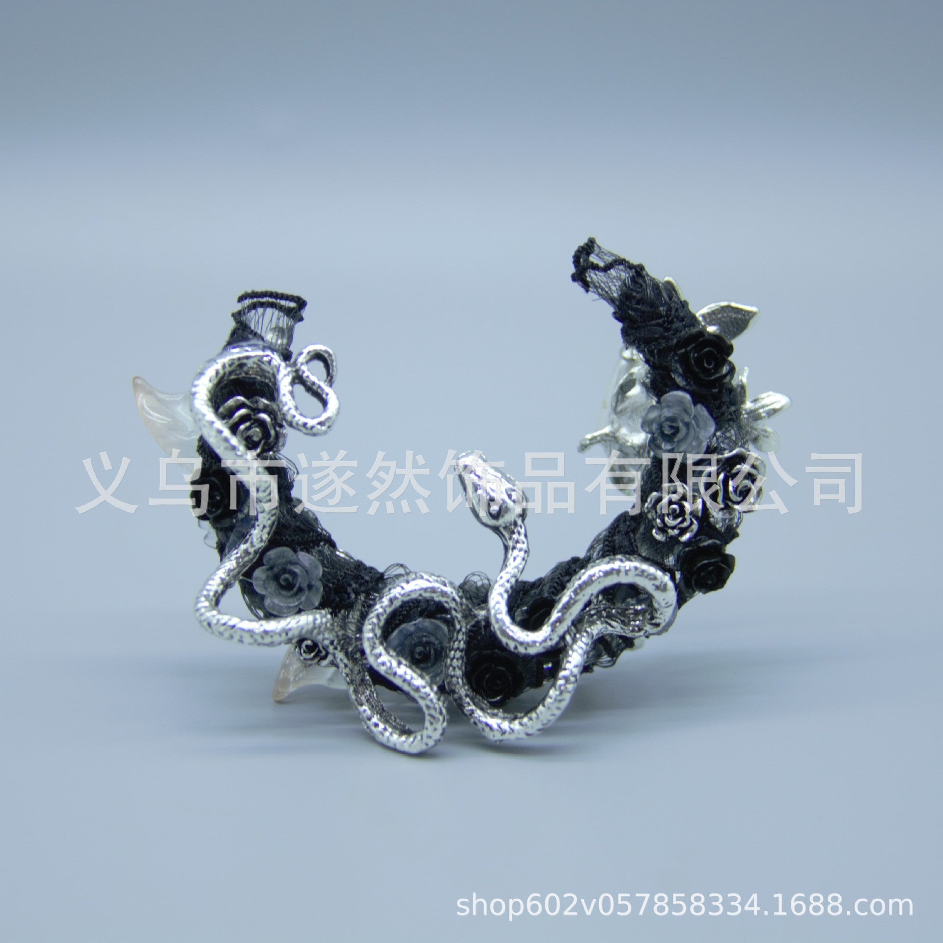 Wholesale 2pcs Heavy Industry Handmade Beads High-grade Snake Holding Moon Dripping Pearl DIY Jewelry Accessories