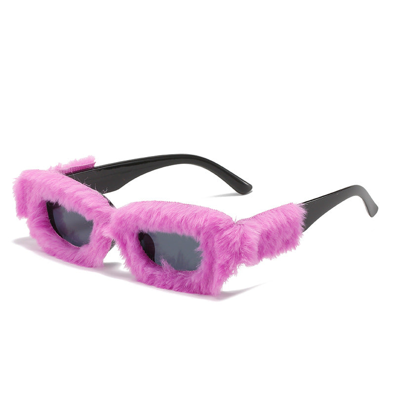 Wholesale Creative Plush Square Sunglasses
