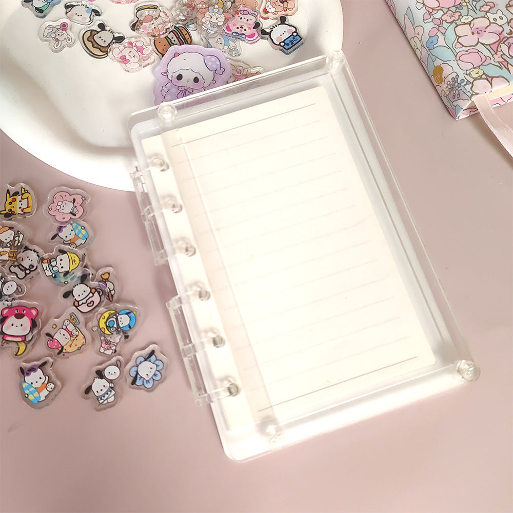 Wholesale Diy Transparent visual notebook  acrylic quicksand loose-leaf book a5 notebook 6 hole