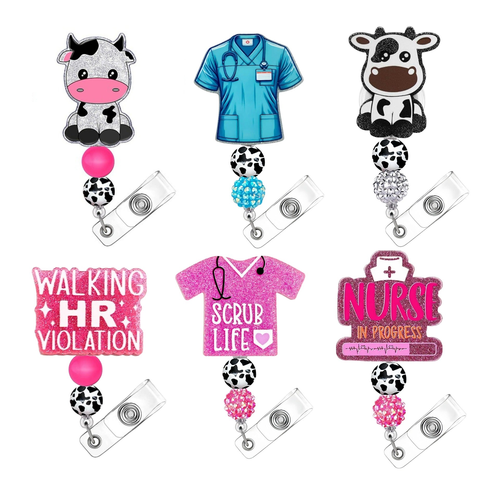 Wholesale Plastic acrylic beaded diy glitter telescopic buckle keychain