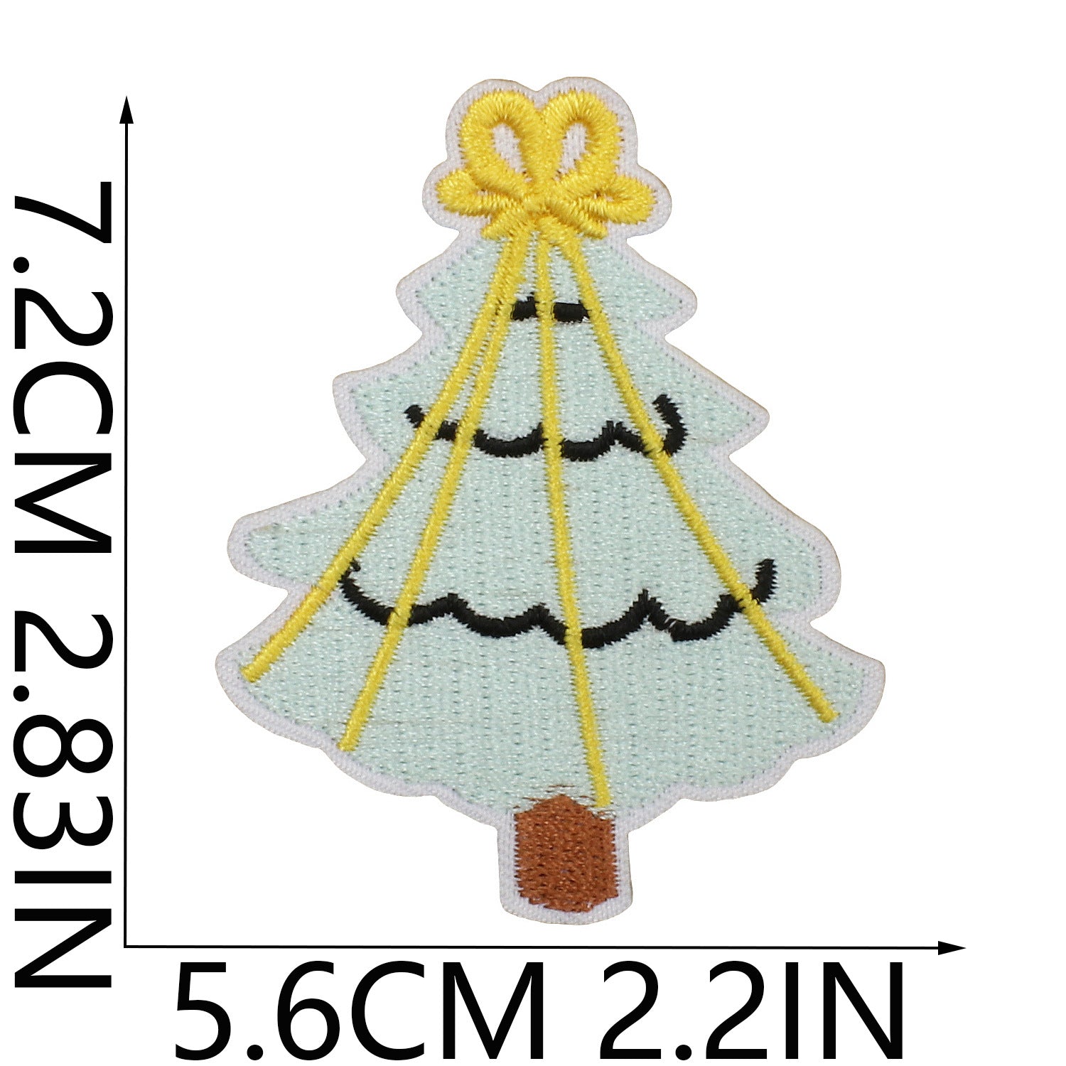Wholesale Stylish Christmas Tree Embroidered Patch Polyester Thread Iron On Clothing Decoration Gift
