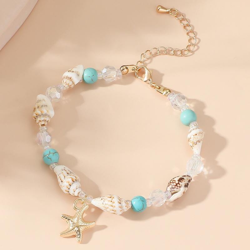 Wholesale Conch pearl turquoise bracelet starfish shell bracelet