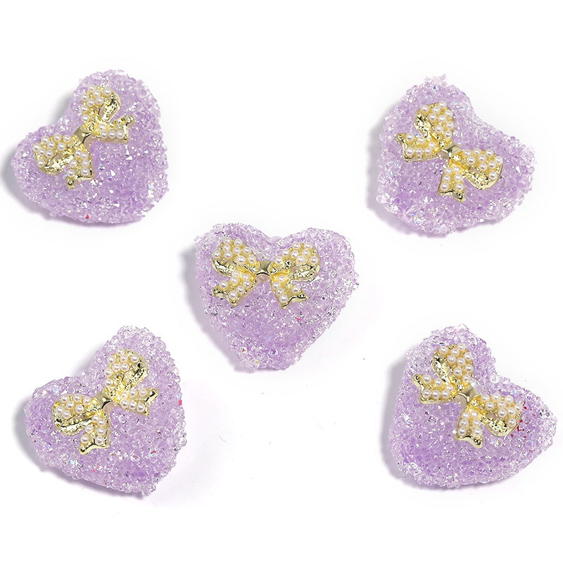 Wholesale Love Bow Rhinestone Soft Sugar Beads