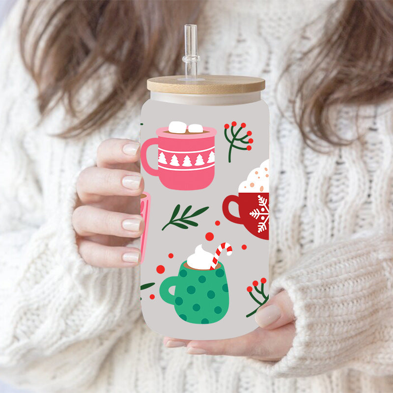 Wholesale Red green and blue color scheme 16oz Cup UV DTF Wraps