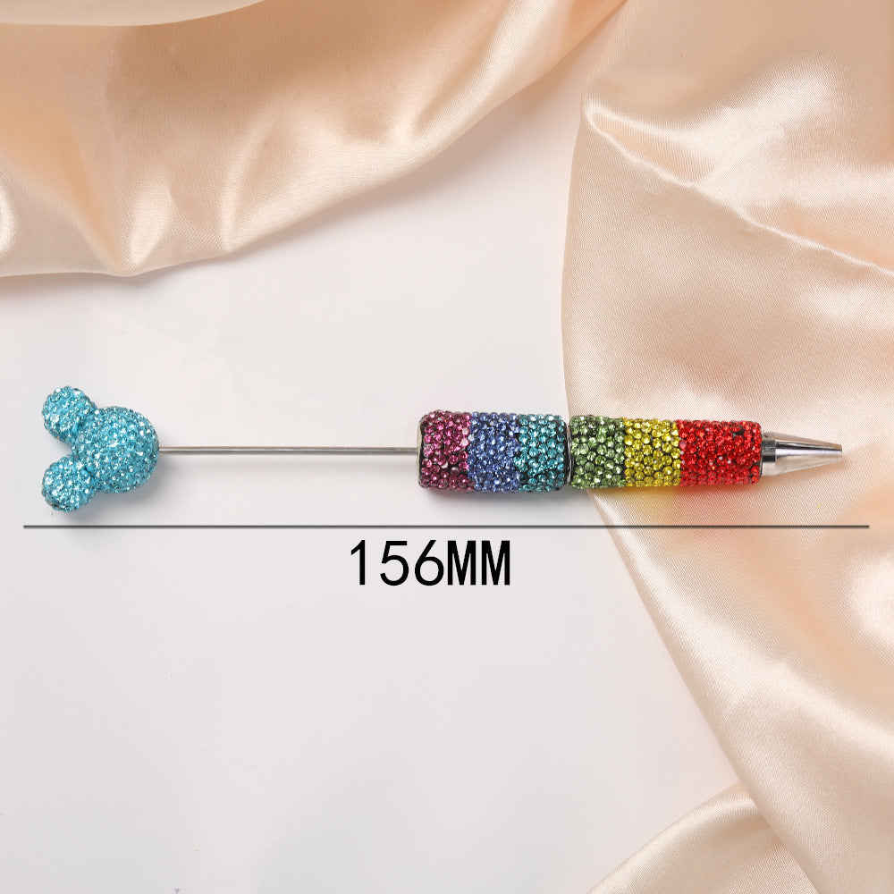Wholesale  Rainbow Gradient Full Diamond Beadable Pens DIY Beadable