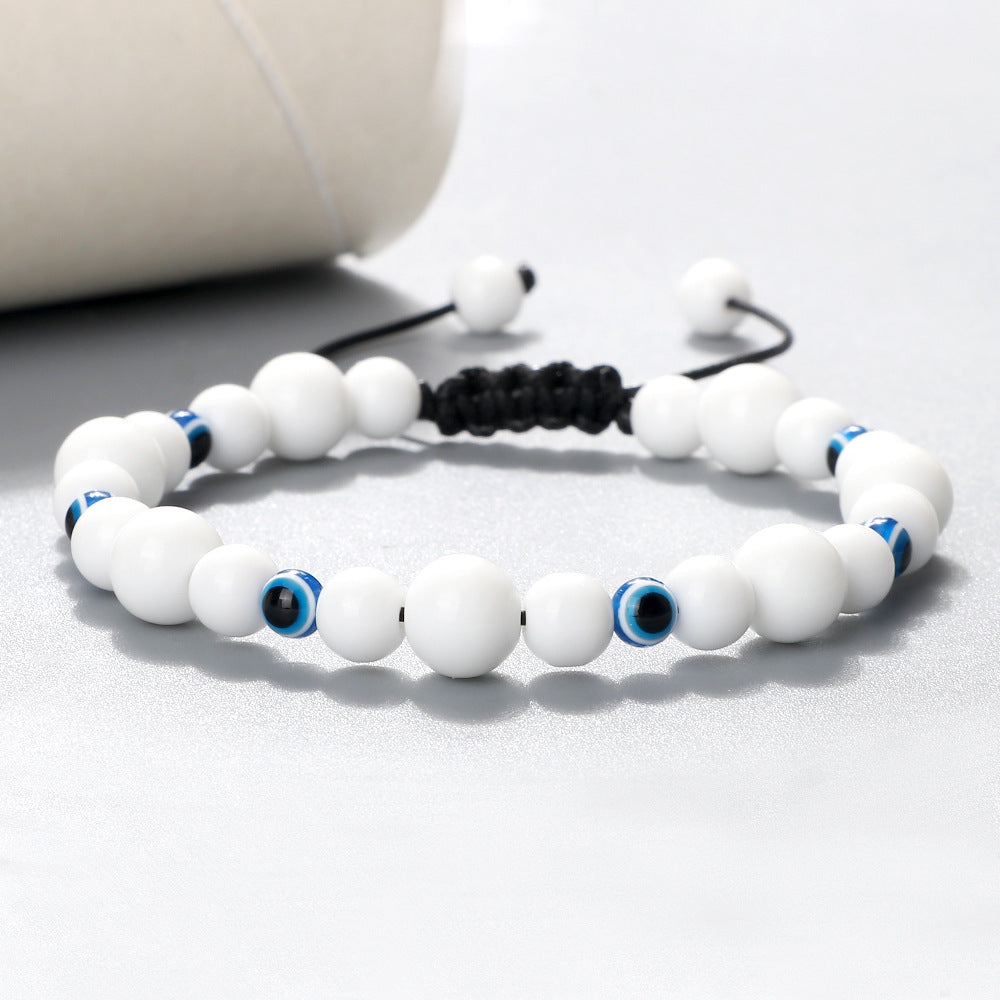 Wholesale Creative Spacer Size Beads Woven Tandem Combination Bracelet Adjustable Devil' s Eye Pendant Bracelet