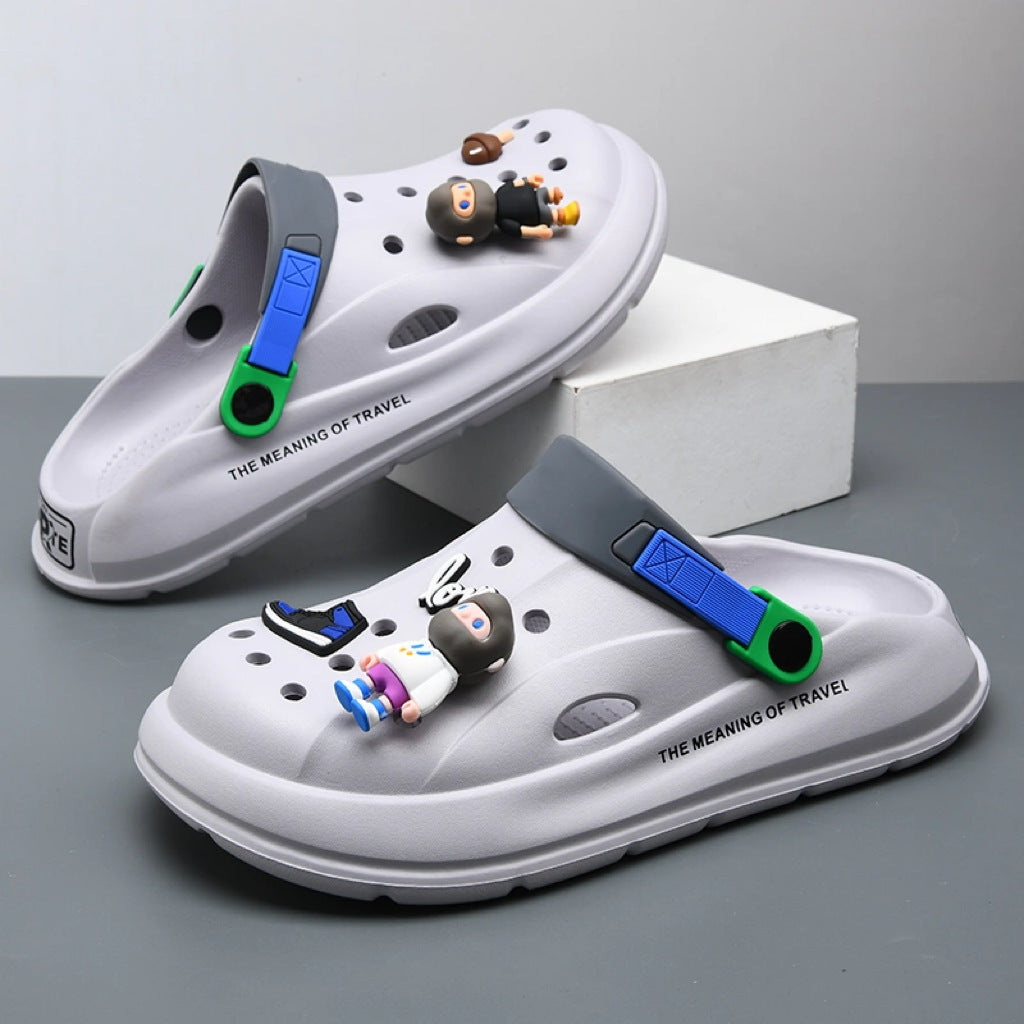 Wholesale Men's summer thick-soled casual sports non-slip soft-soled sandals outdoor dual-use drooping beach slippers