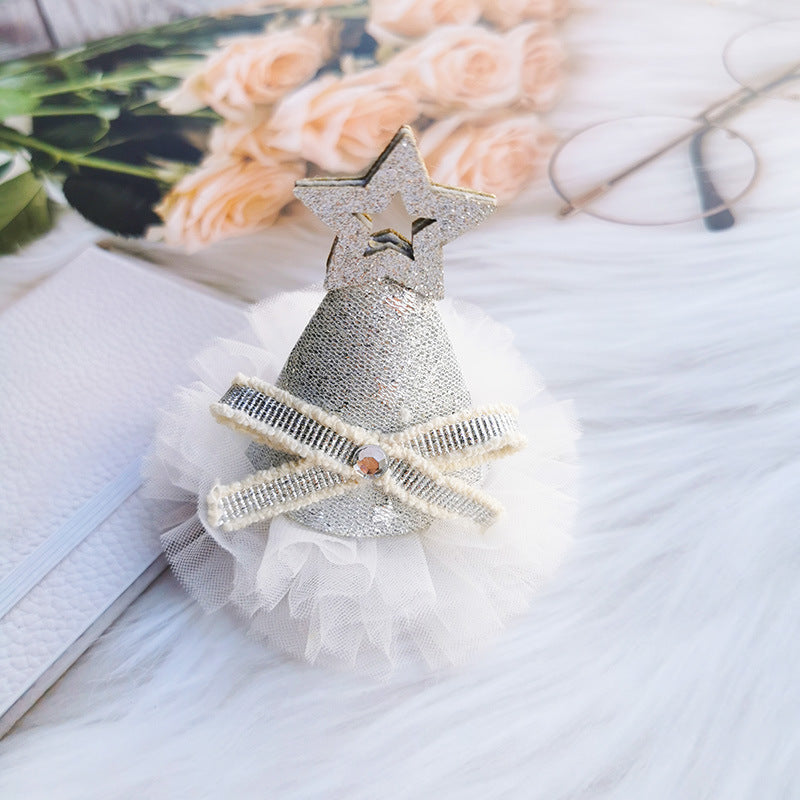 Wholesale Cute Bow Hairpin Birthday Hat Hairpin