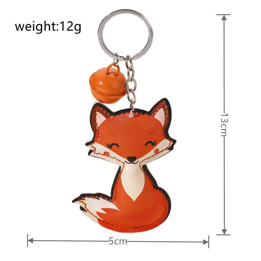 Wholesale Cotton Bell Fox Cartoon Animal Metal Keychain
