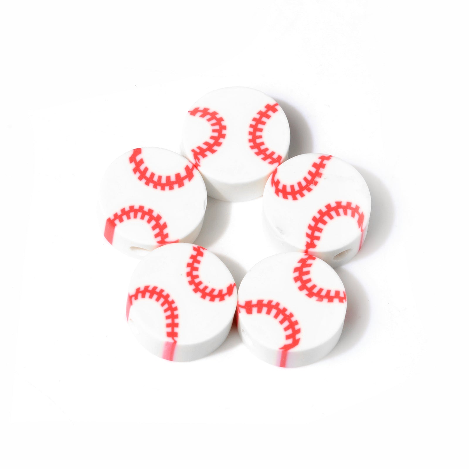 Wholesale 500pcs Baseball Soft Pottery Beads