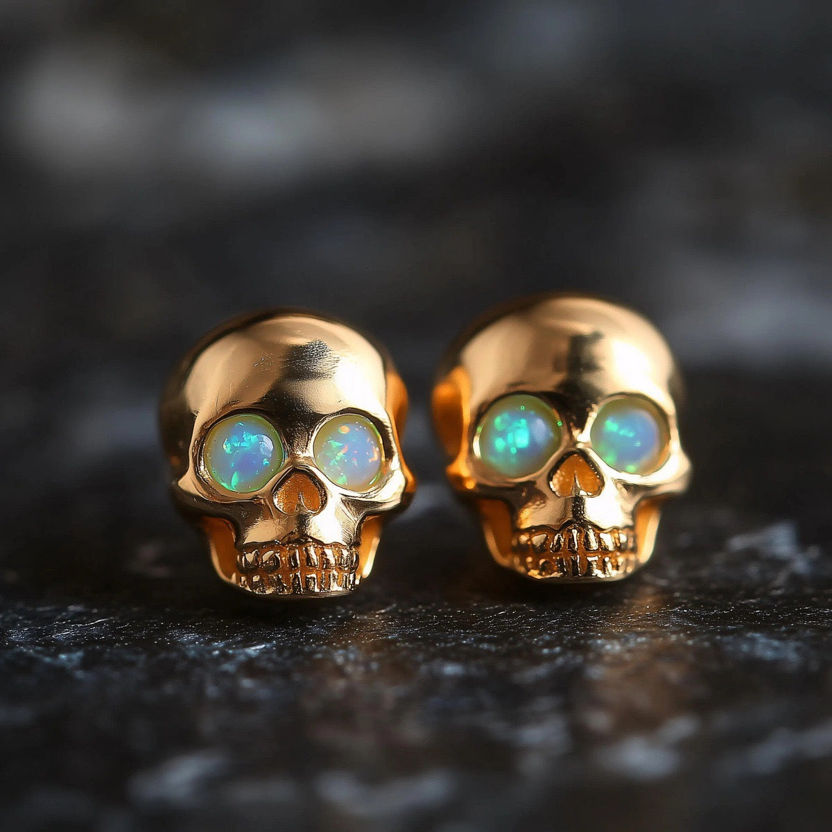 Wholesale Shining skull colored glasses Gothic style  earrings