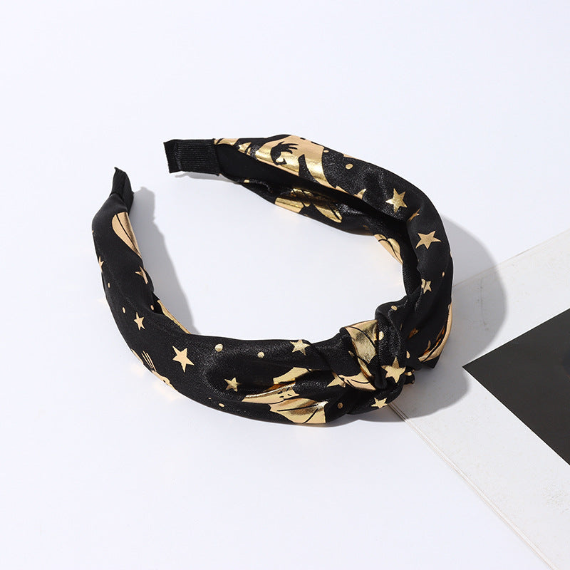 Wholesale Skull Halloween High Skull Knot Fabric Polyester Headband