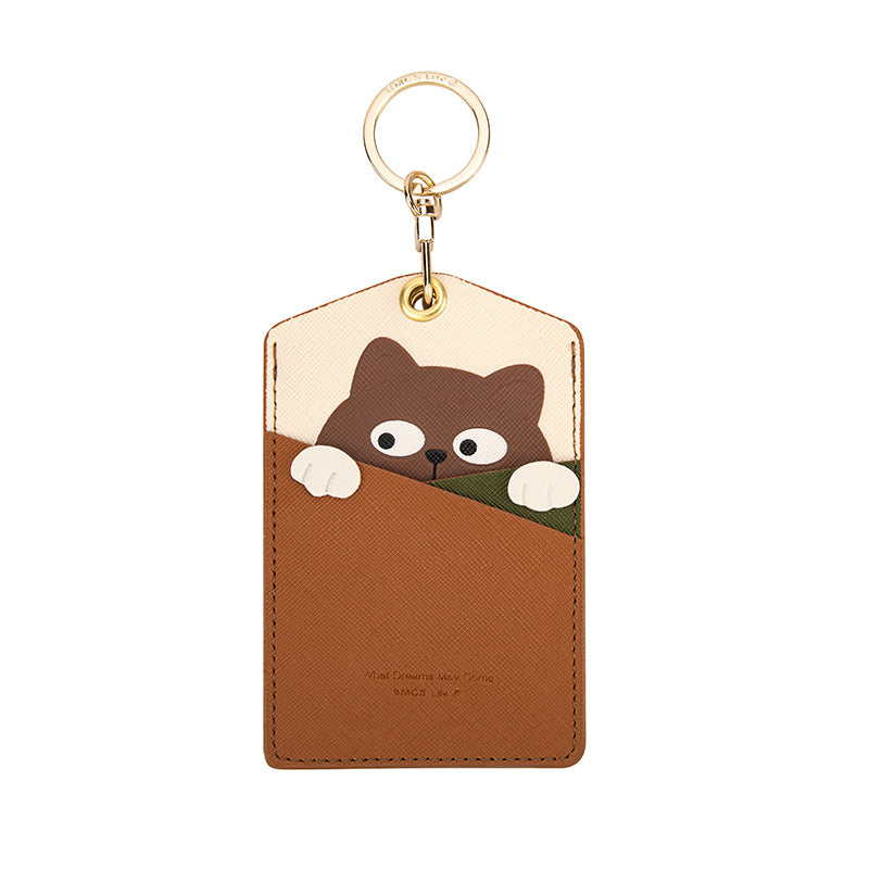 Wholesale Access Control Card Leather Case Keychain