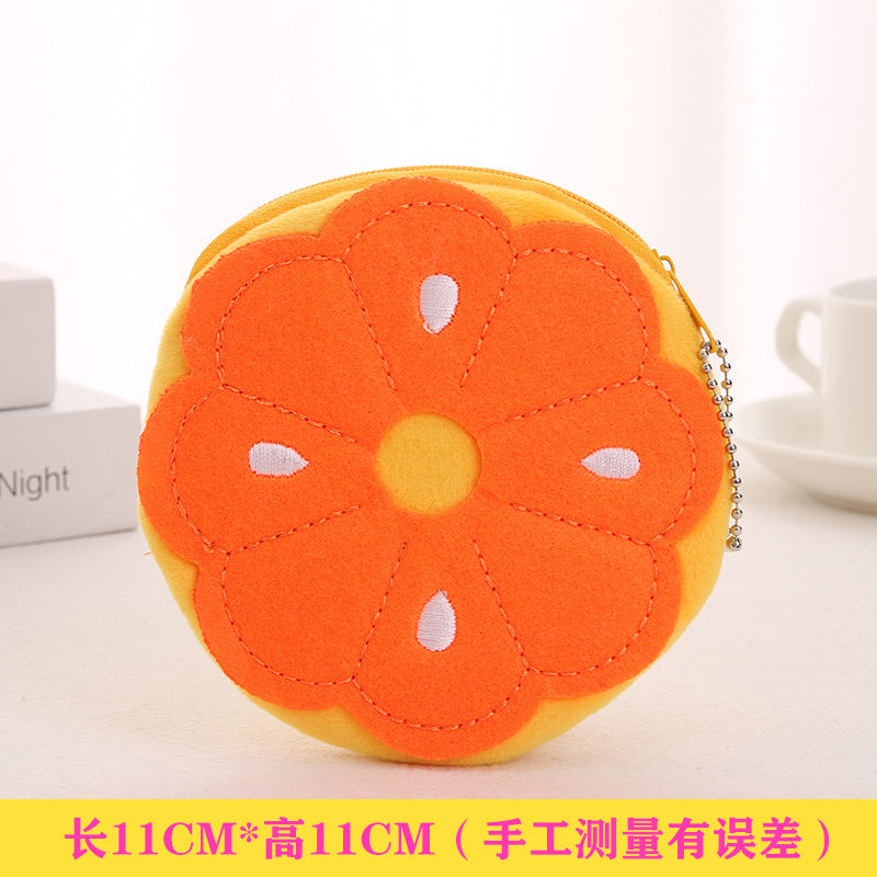 Wholesale Cartoon Fruit Plush Mini Purse Keychain