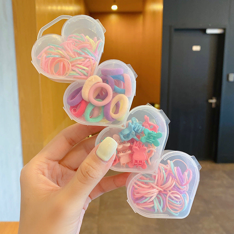 Wholesale Plastic Love Box Rubber Bands and Children's Hair Ropes