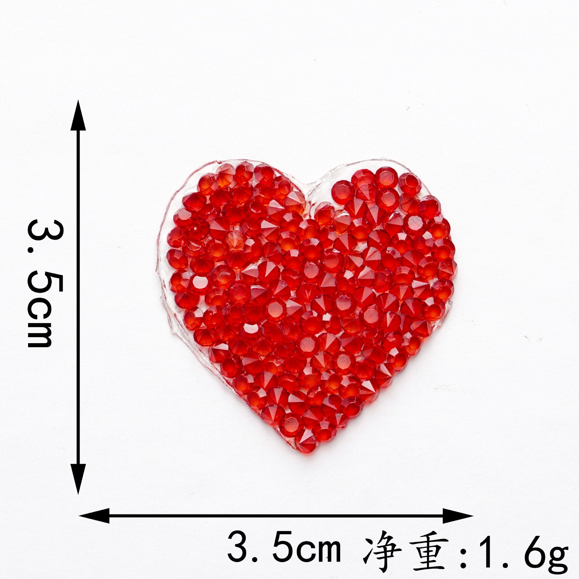Wholesale 6 color hot melt adhesive heart-shaped rhinestone embroidery DIY Patches