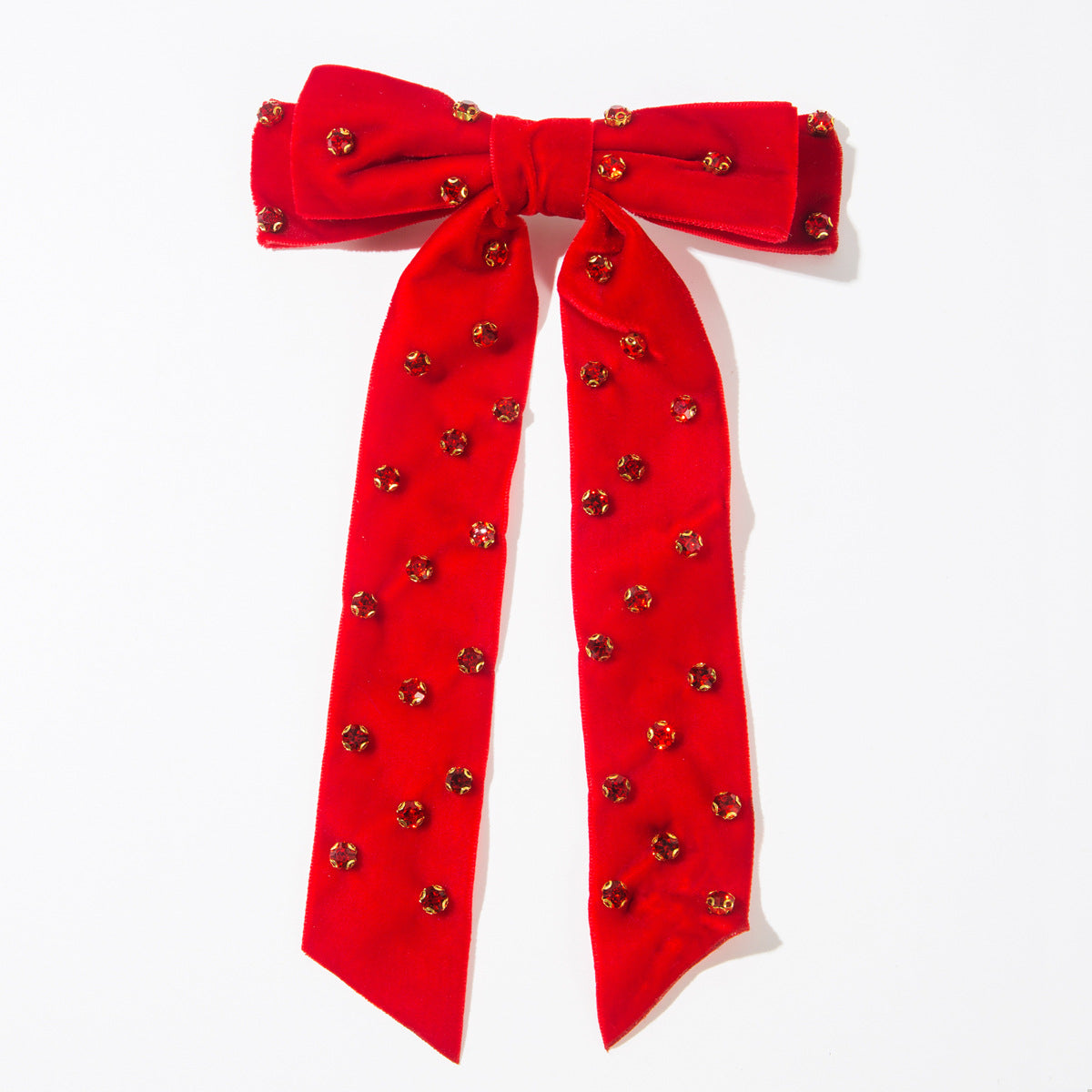 Hairpin Flocking High-End Diamond Spring Clip Double-Layer Bow Fashionable Ladylike Elegant Versatile Hair